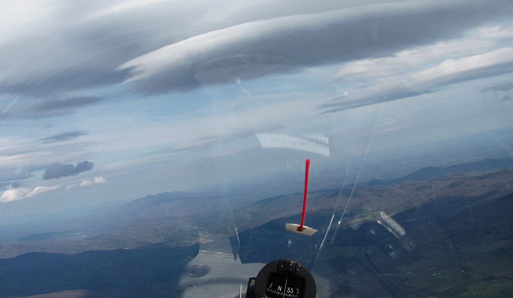 Lenticular Clouds while flying Wave