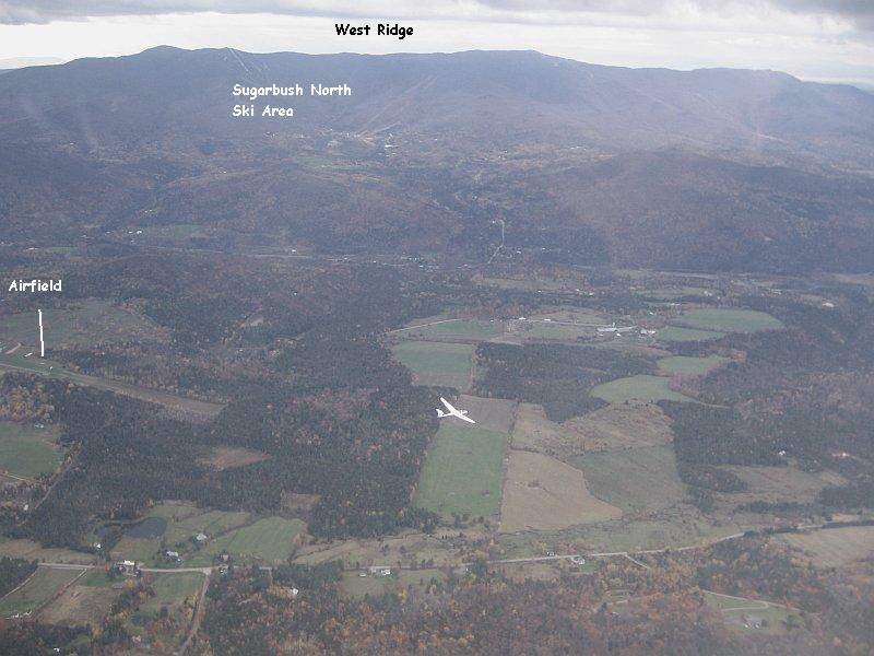 View from the east ridge over the airfield to the West